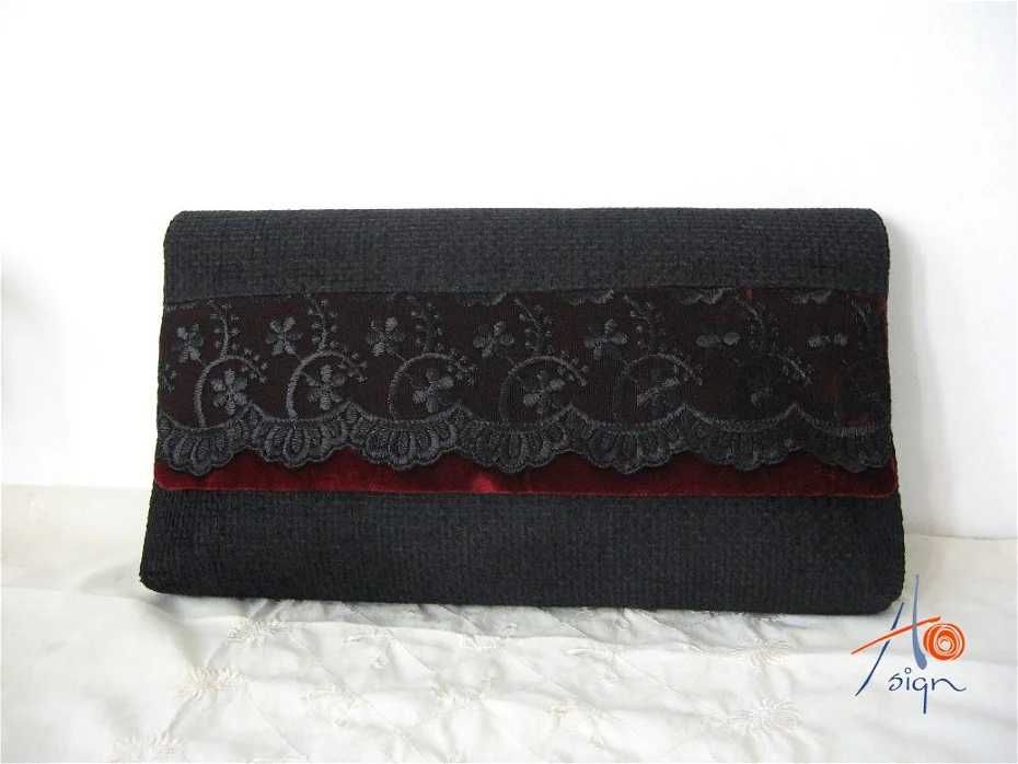 Geanta plic neagra eleganta lucrata manual NOUA