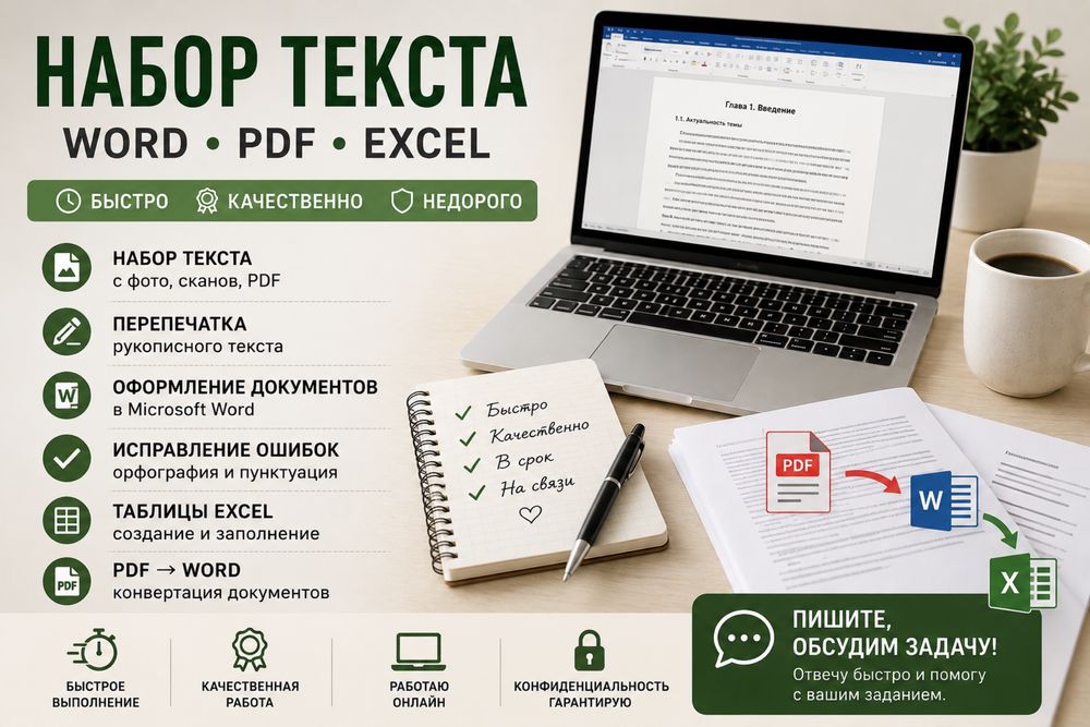 Набор текста | Word | PDF | Онлайн