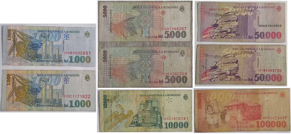 lot de 23 de bancnote vechi Romania