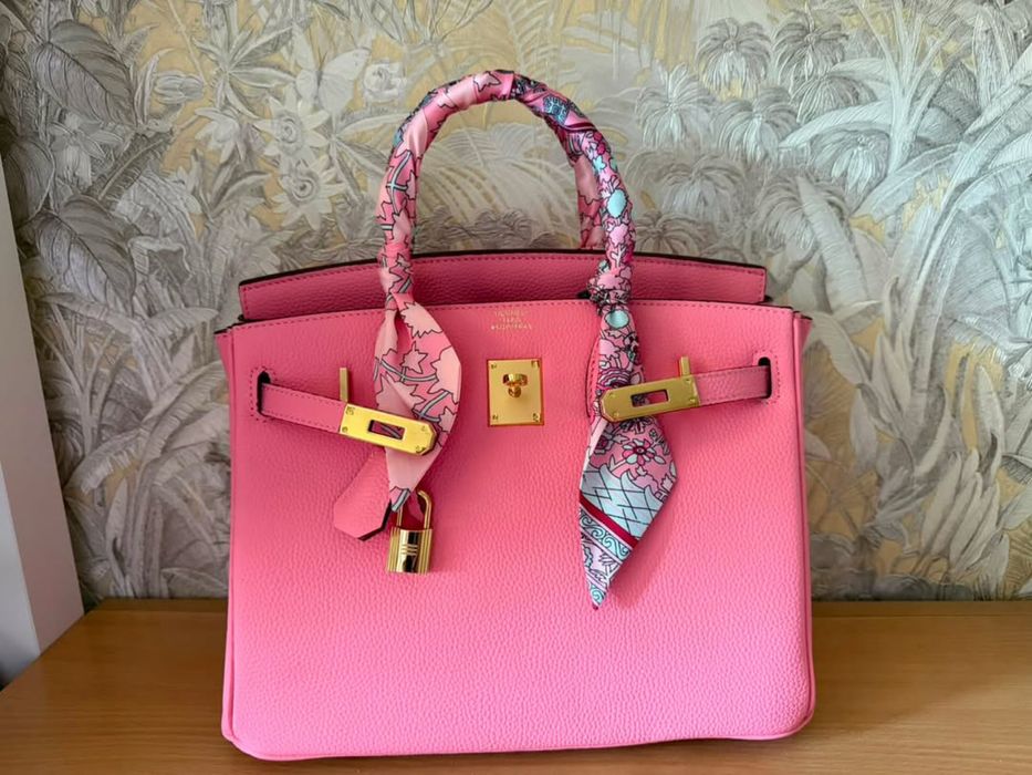 Розова чанта hermes 20 см