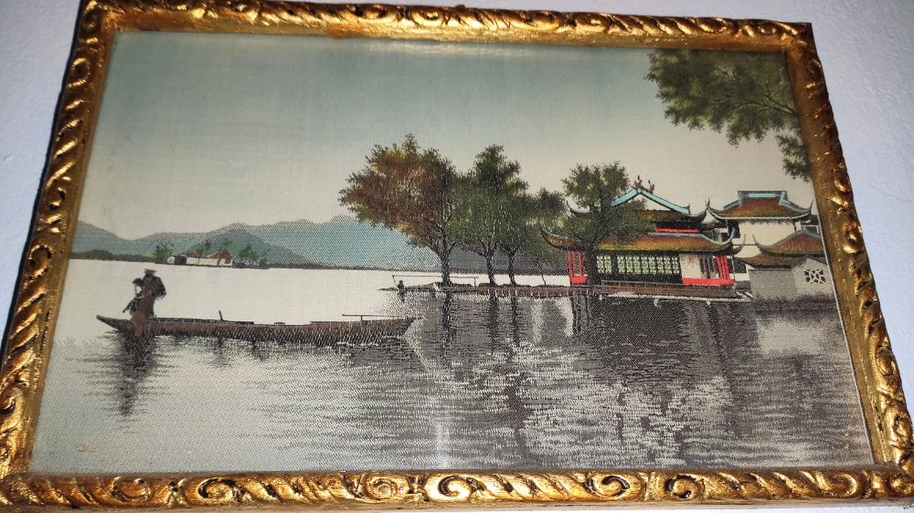 Set 4 stampe din mătase naturală.