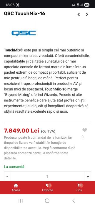 Qsc  touchmix 16 nou nefolosit