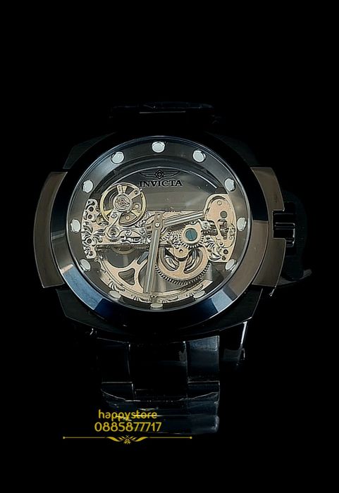 INVICTA Coalition Forces Black Skeleton full metal 56 mm, часовник нов