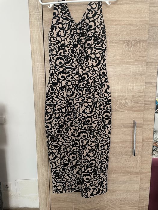 Rochie de seara - negru si bej