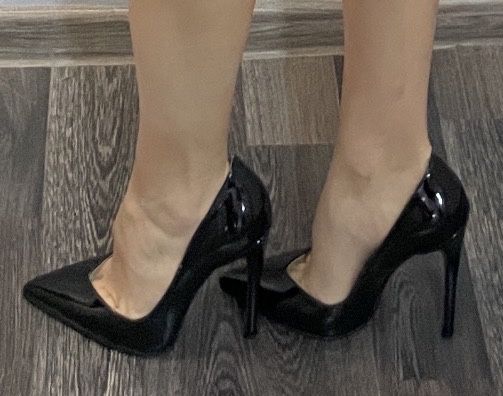 Високи черни обувки Stiletto 38