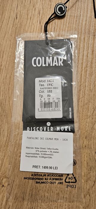Pantaloni ski schi Colmar marime 50(echiv talie blugi 31/32/33)
