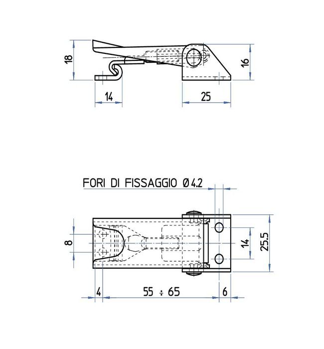 Метална закопчалка с насрещник за машина, сандък или кошер