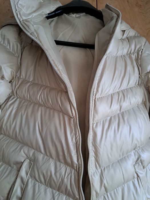 Palton lung de iarna Bej