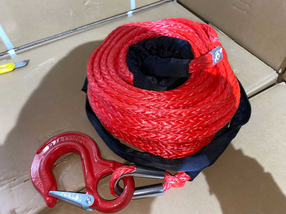 Cablu troliu auto sintetic 28mx12mm cu carlig inclus