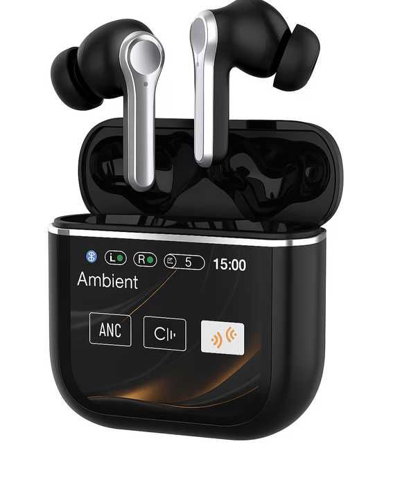 Casti audio bluetooth 5.0 inteligent touchscreen AI Traducere vocala two-way timp real 144 limbi, Casti wireless afisare HD cu anularea zgomotului