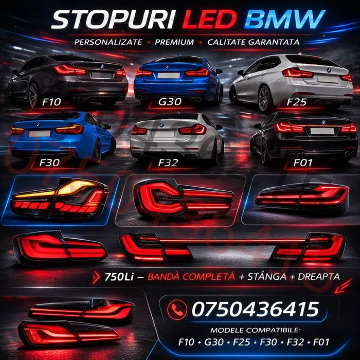 Stopuri BMW G30 Retrofit Facelift Seria 5 Led Lampi F10 F30 F25 F01