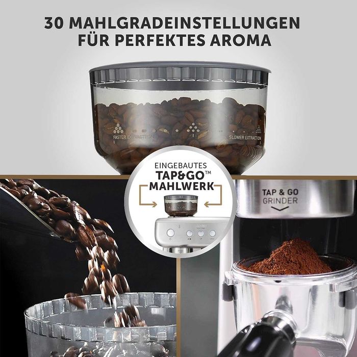 Еспресо машина Breville Barista Max VCF126X-01, 15 bar, 1450 w, Вградена кафемелачка