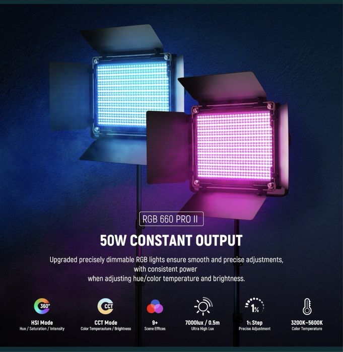 NEEWER LED 660 PRO RGB panel + shtativ