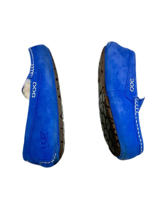 UGG Ansley mocasini damă piele întoarsă albastru electric + blană naturală | papuci premium confort iarnă | EU 38