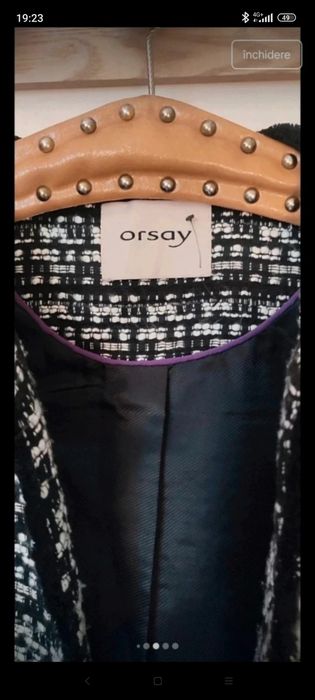 Haina eleganta Orsay, negru cu alb, stil clasic franțuzesc, lână