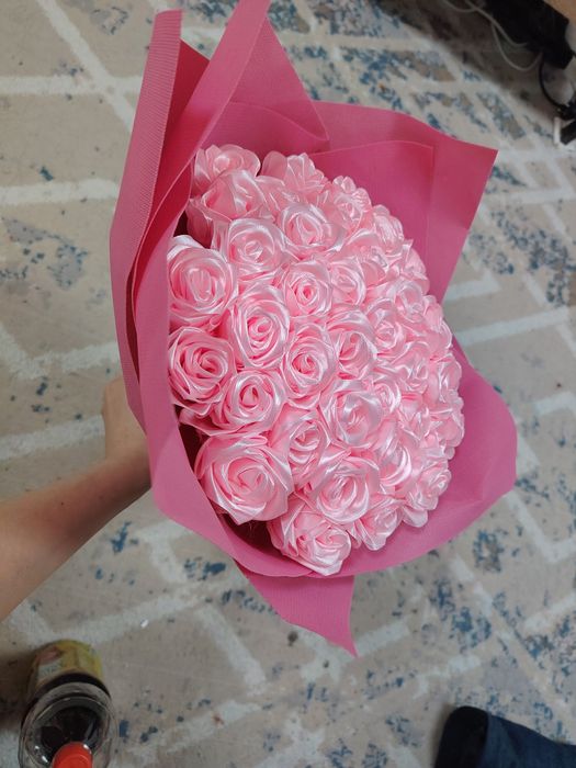 Атласный букет, Розы 41шт