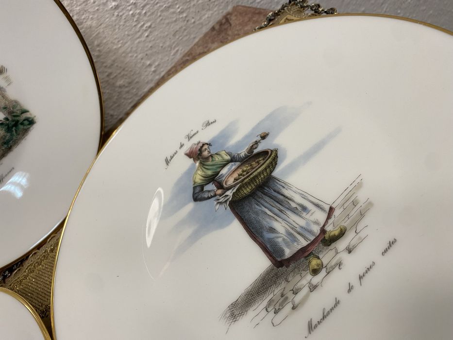 Немски чинии пана за стена златен лант зелен печат