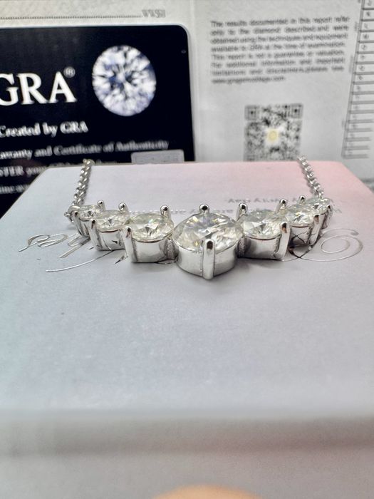 Сребърно колие с мойсанит (Диамант) 2.8 карата