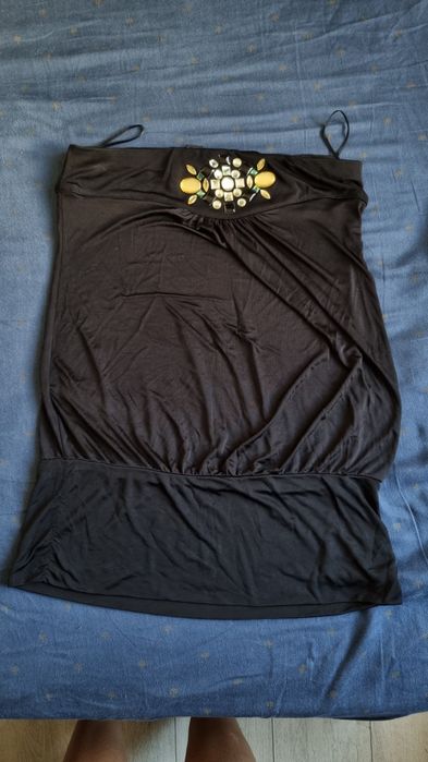 Top negru Mango fara bretele