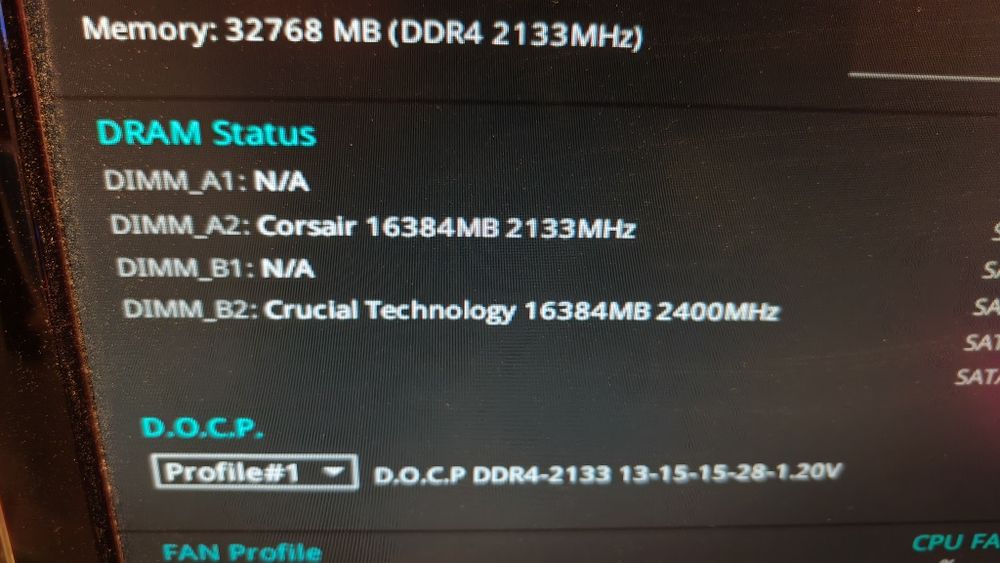 16Gb DDR4 - Crucial 2400Mhz CL 17 - Corsair 2133Mhz CL 13