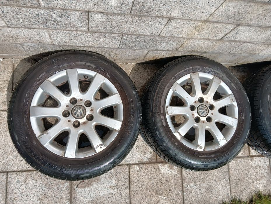Jante VW caddy golf Passat Seat Skids cu anvelope Michelin 195 65 R15 5x112