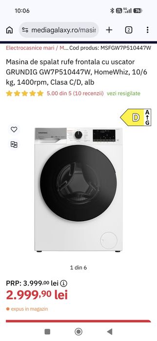 Masina de spalat rufe cu uscator