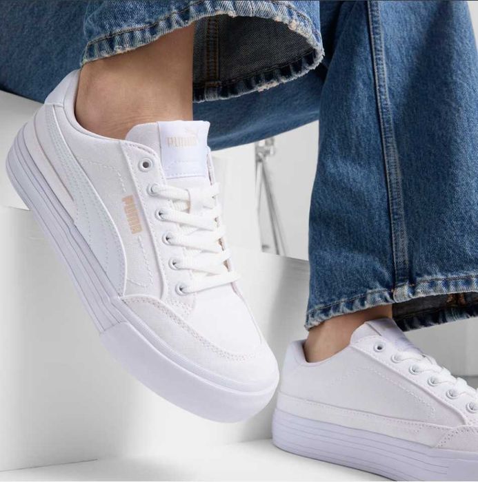 Кроссовки женские Puma Women's Court Sneaker  белые   37 EU