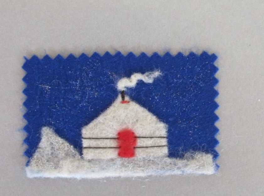 Ръчно изработена коледна картичка от филц с плик