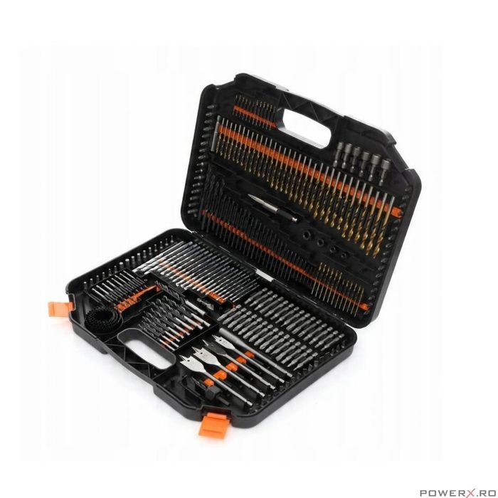 Trusa set 246 burghie si biti pentru lemn, metal, beton, Kraft