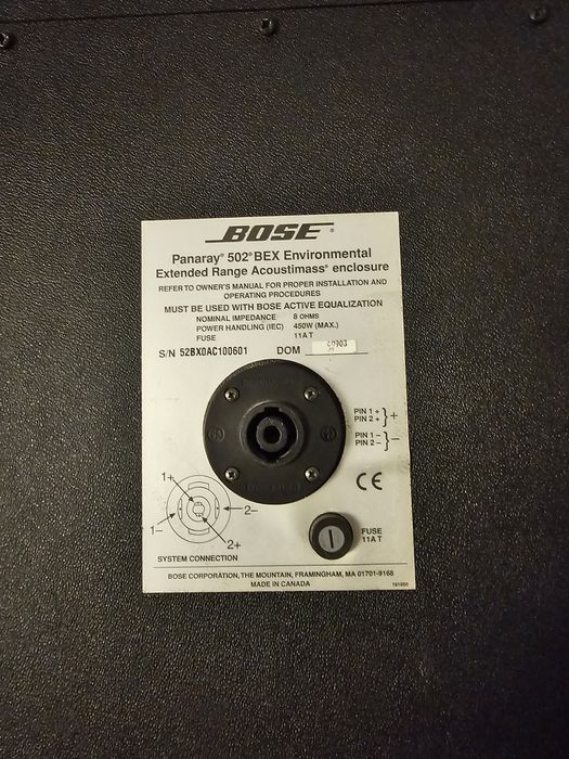 Саббуфер Bose пройзведен в Канаде