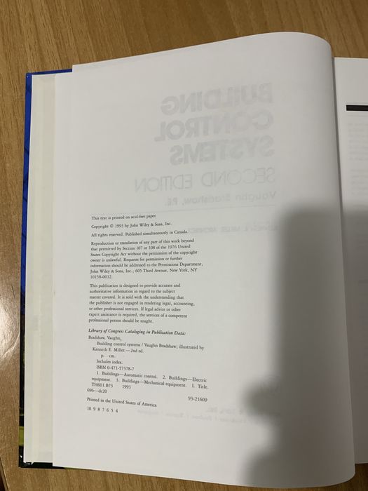 Building Control Systems autor Vaughn Bradshaw 1993