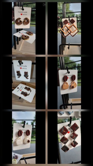 Cercei unicat, handmade, lut polimeric, argint 925