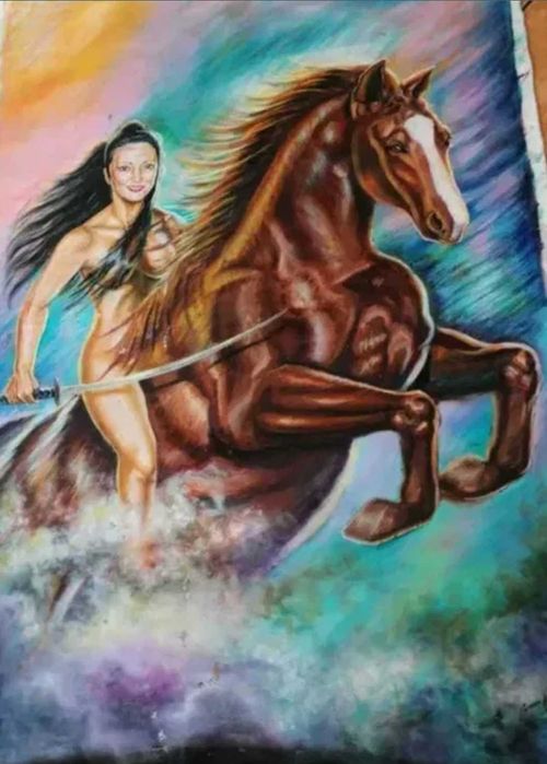 Pictura ulei pe pânză și rama