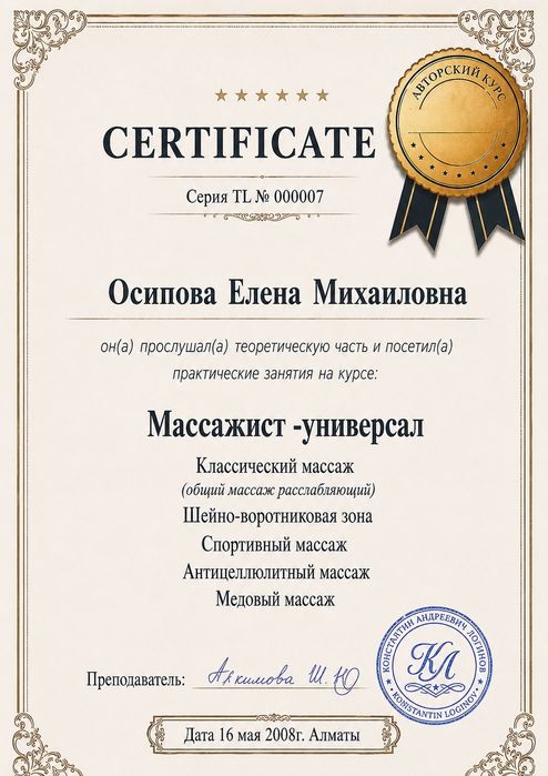 Массаж профессиональный