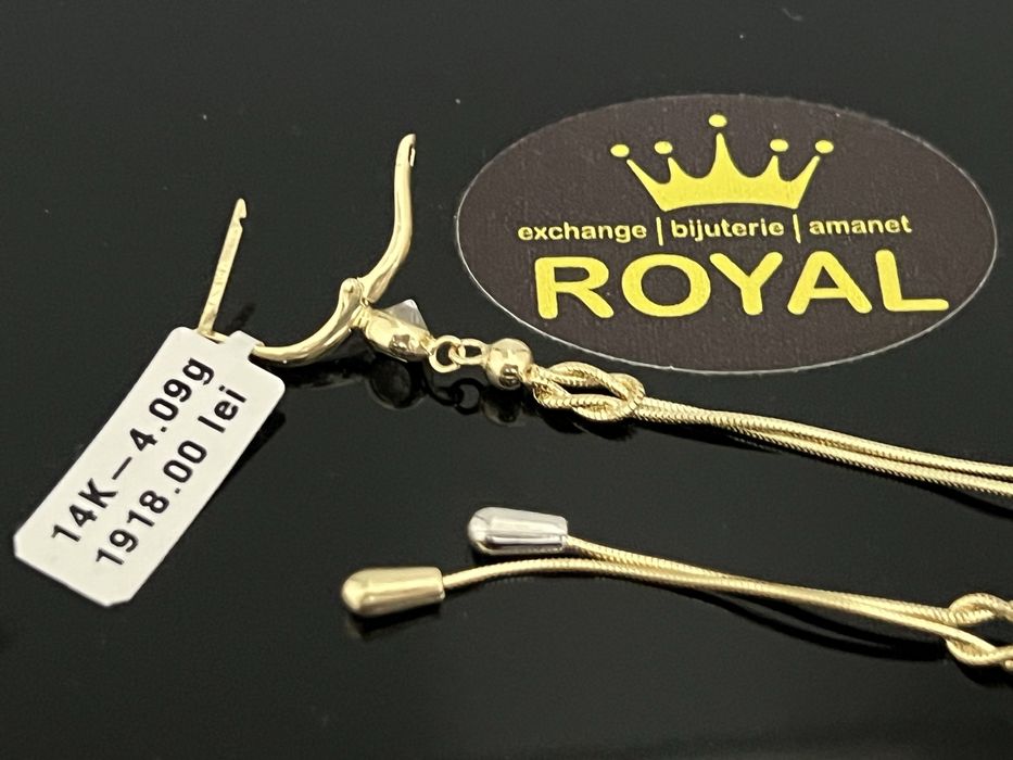 Bijuteria Royal CB : Cercei lungi aur 14k 14K 4,09 grame