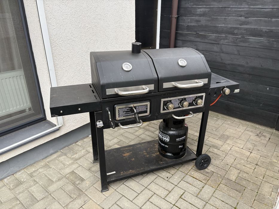 Gratar Gaz si Carbuni Mobexpert (Barbeque Hybrid - Otel, Fonta, Inox)