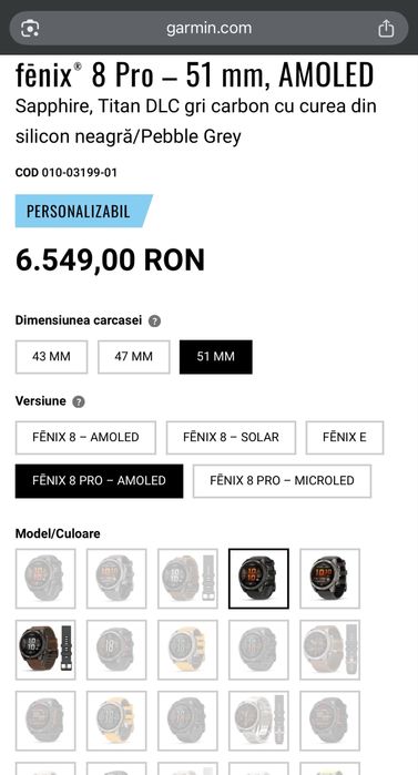 Ceas Garmin Fenix 8 Pro 51 mm Titanium Sapphire full box, NOU