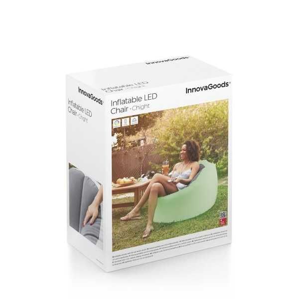 Fotoliu Gonflabil cu Lumina LED multicolora si Telecomanda 99x64x104cm