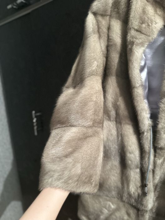 Норковая шуба серая трансформер