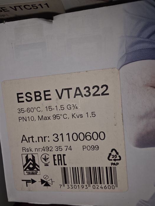 Esbe Vtc511 esbe vta322 vana de amestec herz wilo