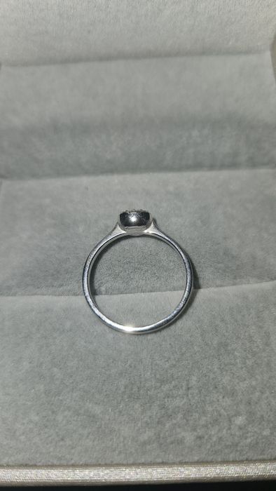 Inel aur alb 18k safir diamante