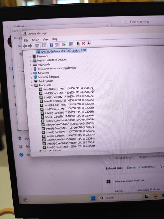 Laptop Dell G15 5510 i7 10870H 16 Gb Ram 512 Gb SSD