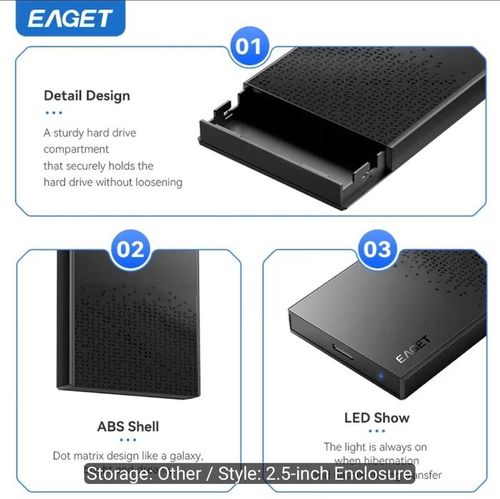 Adaptor HDD SSD 5GBps 2.5" Eaget,  Ugreen