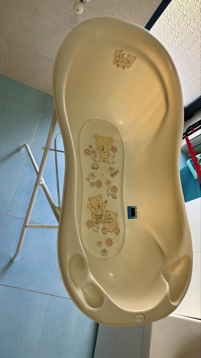 Cădiță Tega Baby 102 cm cu suport metalic și termometru – stare foarte bună