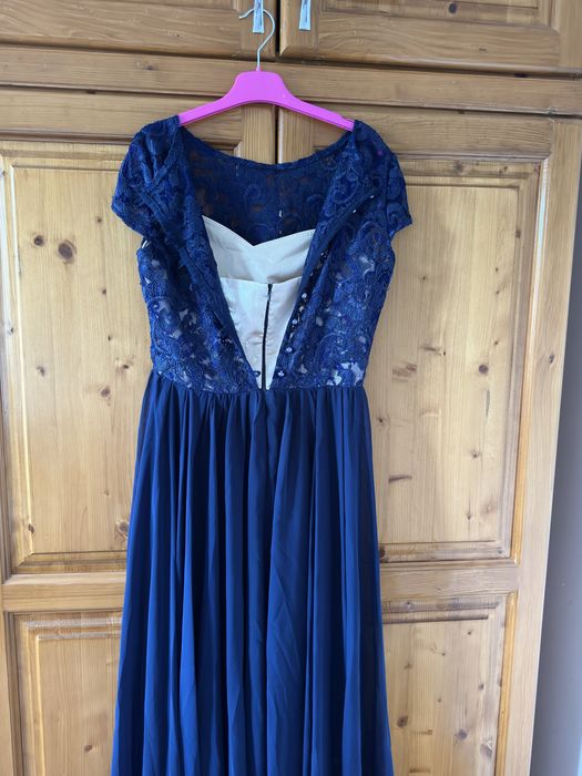 Rochie ocazie albastra cu jupa si corset