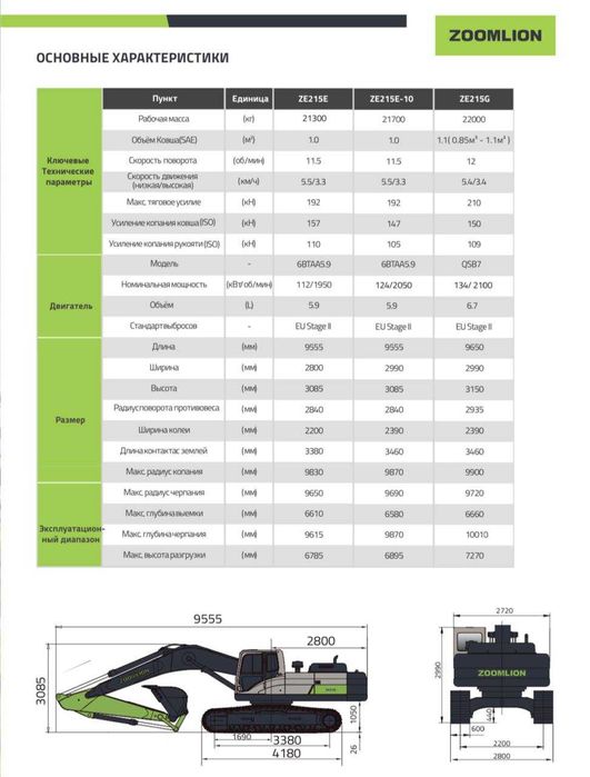 Эксковатор ZOOMLION 1м3 ZE215 (Рассрочка и Лизинг без предоплаты)