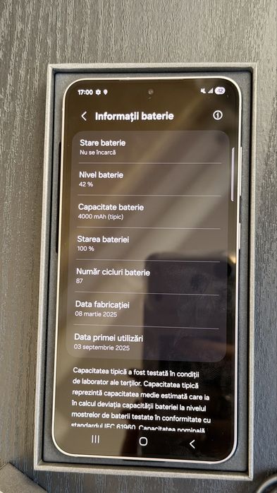 Samsung S25 Silver, 128 GB . Telefonul este impecabil, 100% baterie, 87 cicluri, garantie 2027.