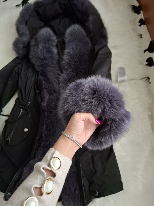 Blana naturala cu parka