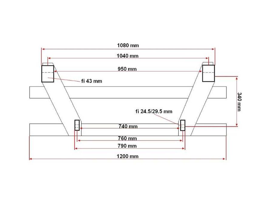 Set lame furci pentru paleti 120x40x1200mm complete cu cadru Agramix