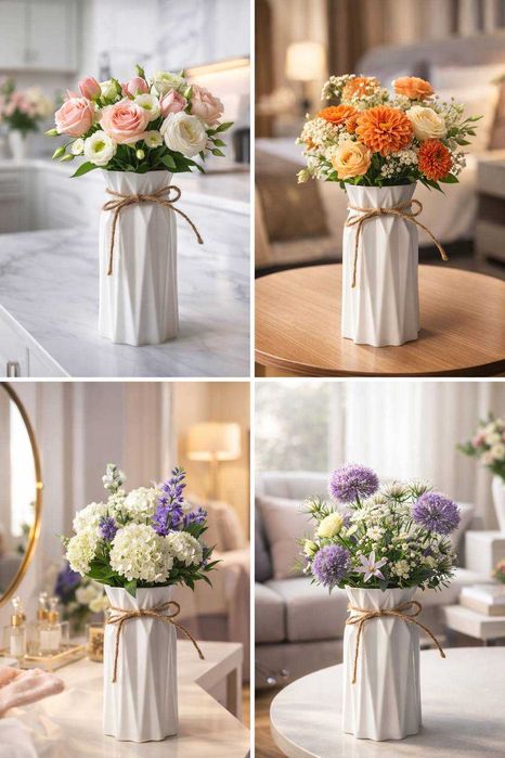 Tabiiy va sun’iy gullar uchun guldon vaza, plastik, kauchuk material